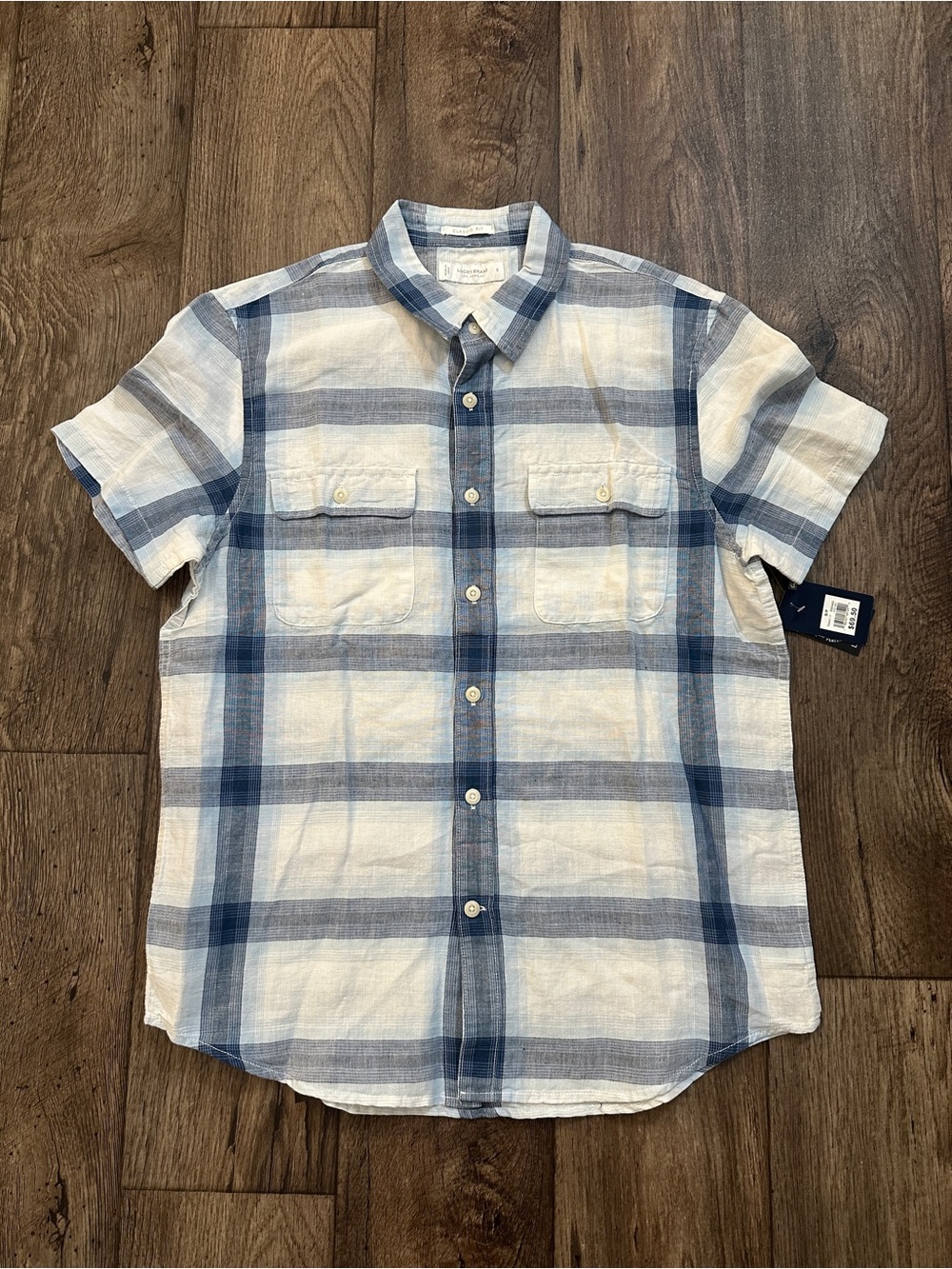 Lucky Brand Linen Cotton Blend Classic Fit Casual Buttoned Shirt Mens Size S